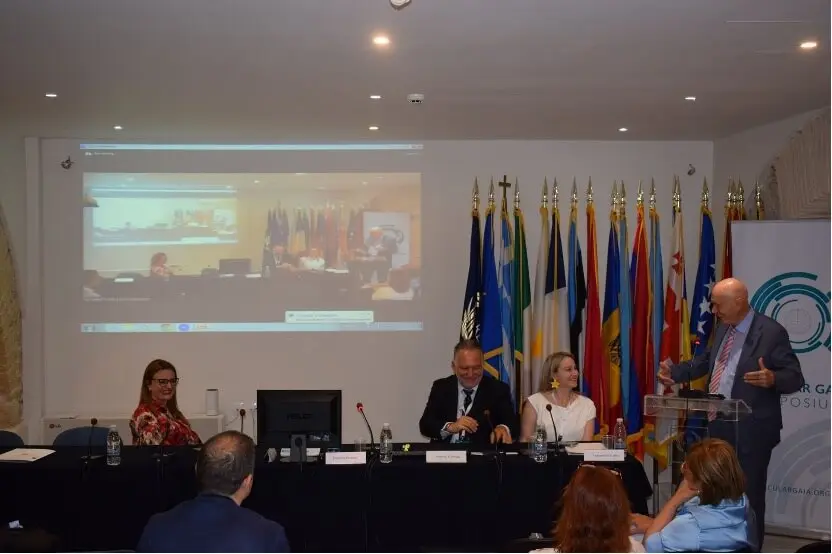 George Kremlis speaking during Prof. Rym Ayadi Visit at the European Public Law Organisation (EPLO)